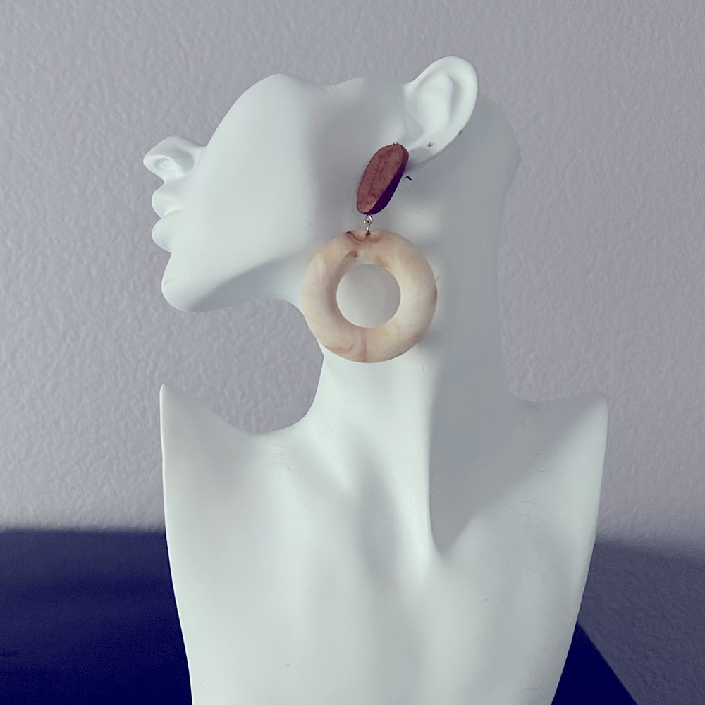 Wood dangle earrings